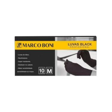 Imagem de Luva Látex Marco Boni Black Profissional c/10un Tam. M