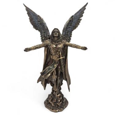 Imagem de Imagem Arcanjo Uriel de Bronze Detalhado Decoração 27 cm