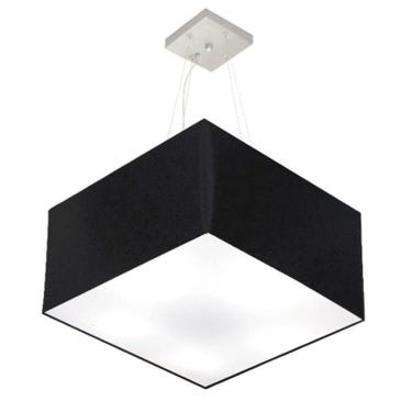 Imagem de Lustre Pendente Quadrado Vivare Md-4199 Cúpula Em Tecido 30/60x60cm - Bivolt Preto 127/220v