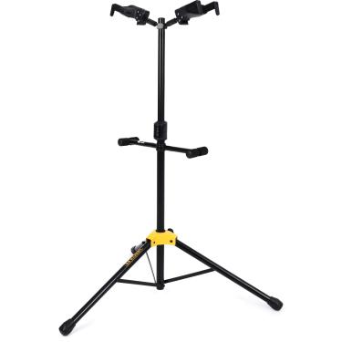 Imagem de Hercules Stands Suporte duplo para guitarra GS422B PLUS com sistema de aderência automática e pala dobrável