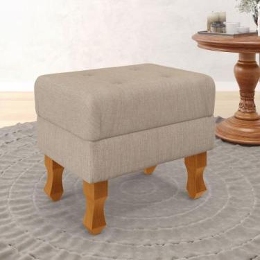 Imagem de Puff Canis com baú interno Linho Bege - ARADECOR, Bege, ÚNICO