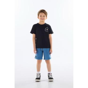 Imagem de Conjunto Camiseta e Bermuda Infantil Quimby, Preto, 6