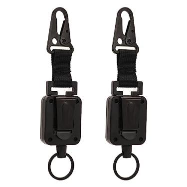 Imagem de Chaveiro Com Fivela Fácil de Puxar, Chaveiro Com Mini Fivela de Alta Resiliência Elástico para Viagens (Preto)