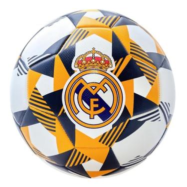 Imagem de Icon Sports Bola de futebol Real Madrid oficialmente licenciada tamanho 5 - branca com laranja