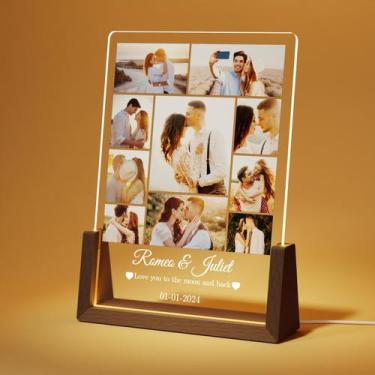 Imagem de Placa Decorativa Fotográfica LUCKOR com Porta-Retratos LED Personaliza