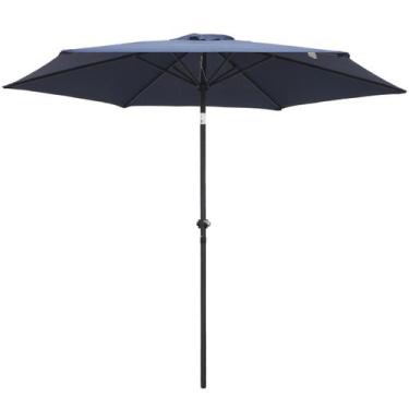 Imagem de Ombrelone Central Articulado de Alumínio 2,70m com Manivela e Capa Azu