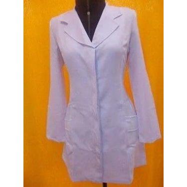 Imagem de Jaleco Feminino Acinturado com Gola Social e Manga Longa - MIO Moda Br