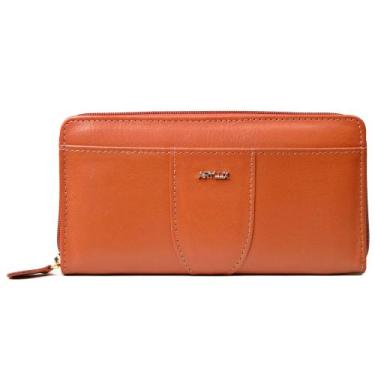 Imagem de Carteira com Zíper Feminina em Couro Artlux 351, Caramelo