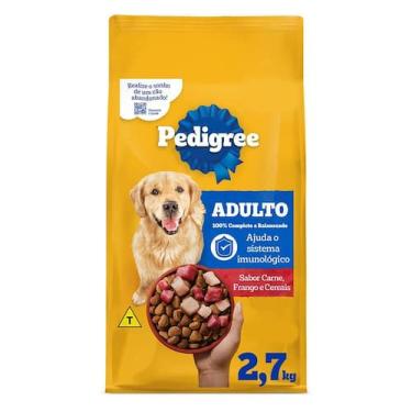 Imagem de Ração para Cães Adultos Pedigree Carne, Frango e Cereais 2,7kg