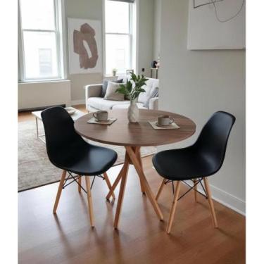 Imagem de Mesa Redonda De Jantar E Cozinha 80 Cm Pés Em Madeira - G&D, Freijo