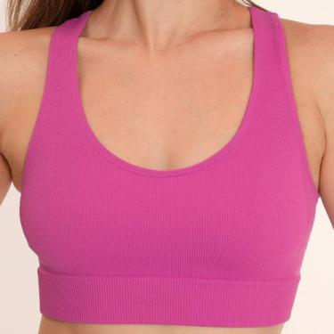 Imagem de Top Selene Sem Costura Canelado Microfibra S/ Bojo Reforçado Nadador A
