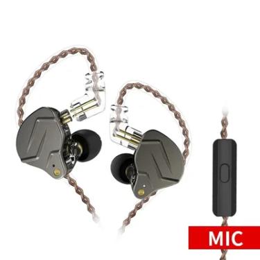 Imagem de Fones De Ouvido Kz Zsn Pro 1ba 1dd Híbrido Drive In Ear Hifi Metal Bass Cinza Com Mic