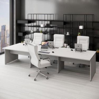 Imagem de Plataforma de Trabalho 6 lugares 360cm x 120cm Pé Painel F5 - F5 Offic