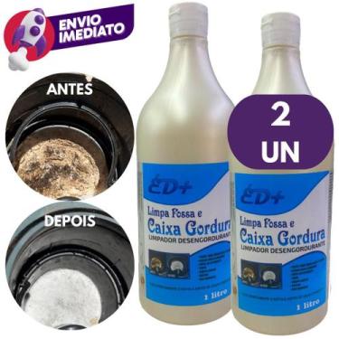 Imagem de Kit Limpa Fossa Caixa Gordura Ralo Desengordurante 1L Desentope E Luva