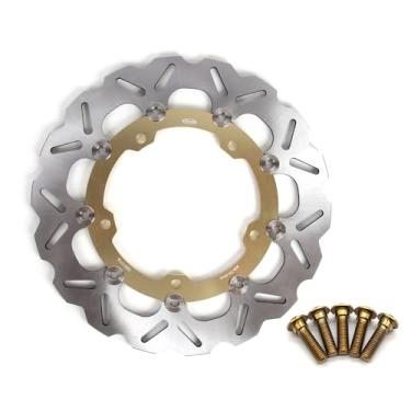 Imagem de Rotor de disco de freio dianteiro Arashi com parafusos de montagem para Kawasaki Ninja 400 EX400 Z400 2018-2024 ABS incluído, acessórios de substituição de motocicleta dourado
