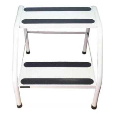 Imagem de Escada Pequena, Escada 2 Degraus Auxiliar Branca Clínica Maca Estética Hospitalar