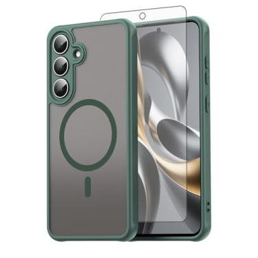 Imagem de Asuwish Capa de telefone para Samsung Galaxy S25 FE 5G, compatível com Magsafe magnético, translúcido fosco antiimpressão digital, capa protetora à prova de quedas de grau militar S 25 EF S25FE 25S