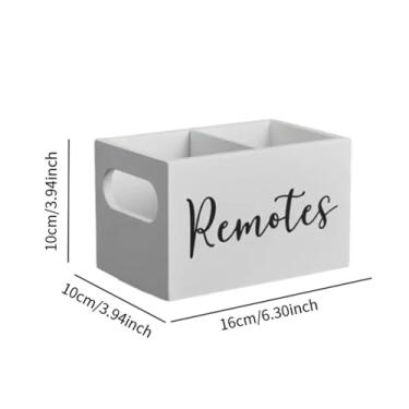 Imagem de Fenteer Organizador de Controle Remoto de Madeira Retrô E Relógio de Parede Decorativo Silencioso para Mesa de Escritório em Casa, Mesa de Cabeceira, Cozinha,