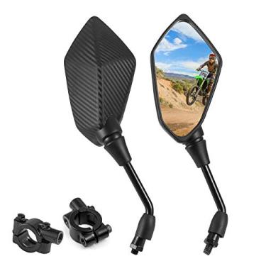 Imagem de XYZCTEM Espelhos laterais retrovisores de motocicleta losango de fibra de carbono preta para Cruiser, Suzuki, Honda, Victory e mais