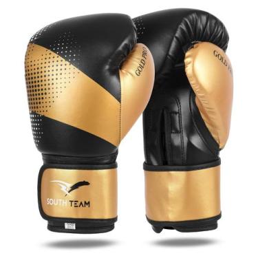 Imagem de Luva De Boxe Profissional Gold Pro South Team, Dourado, 10oz, PU