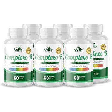 Imagem de Kit 06 Complexo B (B1, B2, B3, B5, B6, B7, B9, B12) 60 Caps de 500MG Celliv-Unissex