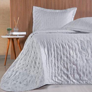 Imagem de Kit Colcha Casal Sensatti 3d Embossed 220x240cm Cinza Fog