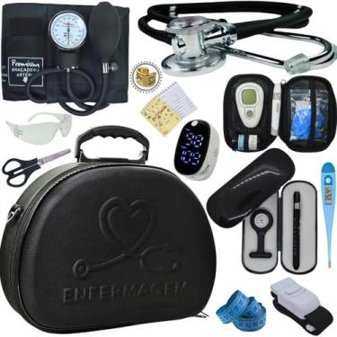 Imagem de Kit Enfermagem Maleta Super Luxo Completa Aparelho Esteto Estagio Medi