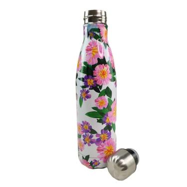 Imagem de Garrafa Termica Estampada Flores Inox 500ml Floral Florido Dia A Dia Treino Caminhada Academia Traba