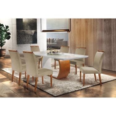 Imagem de Mesa De Jantar Bella 220x110 Madeira E Vidro Mobillare