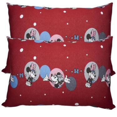 Imagem de Par de Fronha KazzaVip Malha 100% Algodão Disney Estampada Minnie Feli