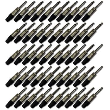 Imagem de Kit 50 Plug P10 Macho Mono Rofissional Soundvoice P10Mn