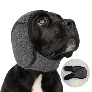 Imagem de Protetores de orelha de cachorro para banho, protetor de ruído para animais de estimação, chapéu de cachorro acalma animais de estimação ansiosos e agressivos, reduz o estresse com fluxo de ar suave e