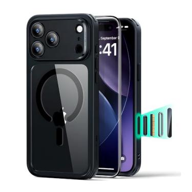 Imagem de Capa Capinha Halolock p/iPhone 17 Pro Com M4gS4fe, Proteção Híbrida Transparente e Botão de Controle de Câmera. Compatível com Carregamento Magnético e Resistente a Impactos