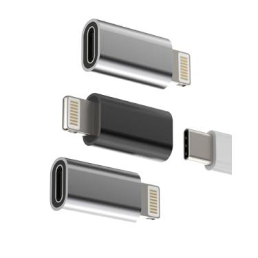 Imagem de Adaptador de carregamento USB C fêmea para Lightning macho (pacote com 3) para iPhone14 13 12 Pro Max para Apple MFI certificado para iluminação iPad conector tipo C cabo de alimentação adaptador