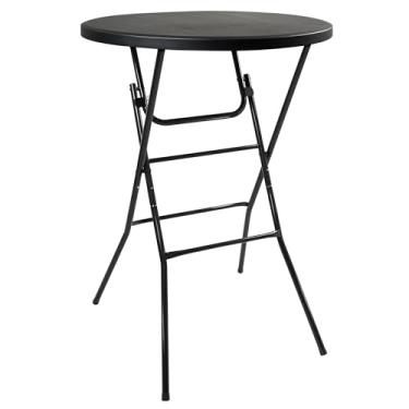 Imagem de aoole Mesa redonda dobrável para ambientes internos e externos, mesa portátil dobrável para sala de jantar, escritório, casa, cozinha, eventos, festa, pátio (preta, redonda de 81 cm - conjunto com 1)