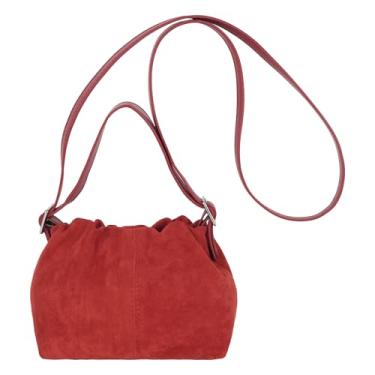 Imagem de Bolsa feminina pequena com rebites transversais em forma de coração bolsa de mão moderna bolsa de ombro com corrente, B - vermelho, 8*4.3*5.5inch