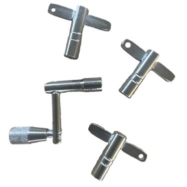 Imagem de TTETTZ Conjunto de 4 Chaves de Bateria, Acessórios de Percussão Multifuncionais, Ferragens Práticas Compactas de aço Inoxidável, Kit de Afinador de Bateria,