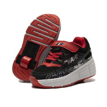 Imagem de Sapato infantil SDSPEED com rodinhas, tênis, tênis para meninos e meninas, tênis com rodinhas, Wave Red, 3 Little Kid