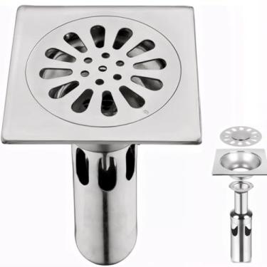 Imagem de Ralo Inox 9.4x9.4 Quadrado Inteligente Anti Odor/inseto Luxo