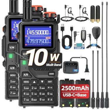 Imagem de BAOFENG Rádio K5Plus, rádio portátil GMRS de longo alcance com antena tática, walkie talkie bidirecional portátil para adultos rádio UV-K5 com cabo de programação, carregamento tipo C, pacote com 2