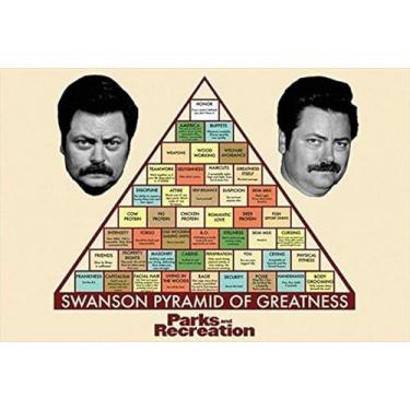 Imagem de Buyartforless Parques e recreação - Pôster Swanson Pyramid of Greatness 91 x 61 cm Impressão artística para TV Nick Offerman