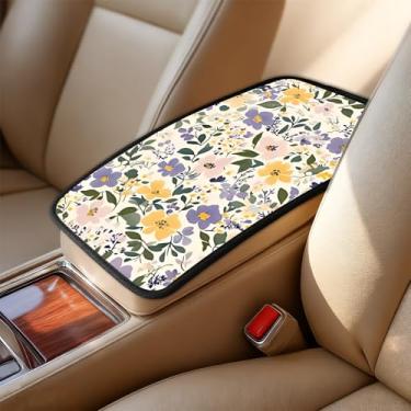 Imagem de AOHMPT Capa de apoio de braço para carro - Protetor de almofada de console central de carro contra garras de animais de estimação, sujeira e dedos pegajosos, acessório de decoração automotiva