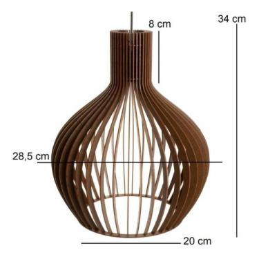 Imagem de Pendente Luminária de teto Estilo Rústico Cor Marrom - Manushop, Bivol