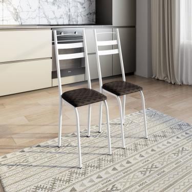 Imagem de Kit Com Duas Cadeiras De Cozinha 061 Branco- Cacau
