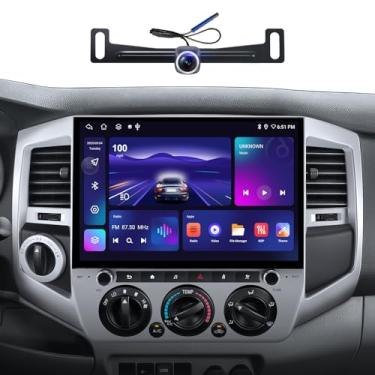 Imagem de Kit de painel estéreo de carro de 12,5 polegadas de substituição para Toyota Tacoma Radio Upgrade 2005-2015, unidade de cabeça de tela sensível ao toque QLED com fio CarPlay Andriod Navegação