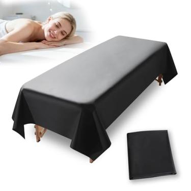 Imagem de Lençóis de mesa de massagem à prova d'água, tapete de cera de PVC à prova de óleo, 221 cm x 129,5 cm, capa de mesa de massagem reutilizável, capa de cama de massagem fácil de limpar, tapete de cera