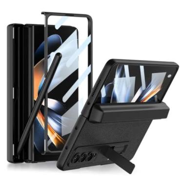 Imagem de Capa Protetora Premium para Samsung Z Fold6, Case com Suporte Lateral, Compartimento para S Pen, Sistema Magnético, Cor Preta (Preto)
