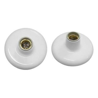 Imagem de Plafon Plástico Branco Soquete E-27 Porcelana Blister Foxlux