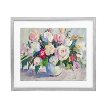 Imagem de Stupell Industries Impressão emoldurada de bétula pastel de buquê colorido abstrato sob vidro, design por Petal Prints Design, 17 x 21