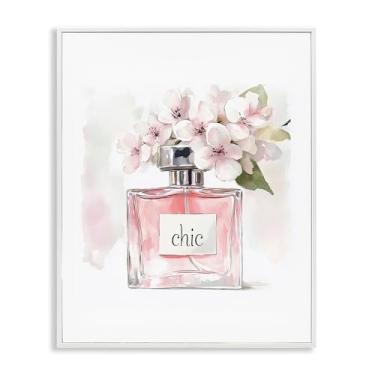 Imagem de Stupell Industries Flor de cerejeira chique perfume branco emoldurado arte giclée, design por Christine Simpson Art, 76 x 61 cm